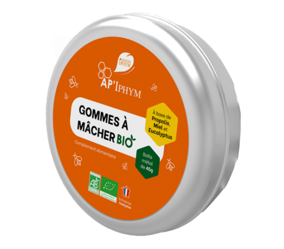 AP'Iphym Kaugummis Propolis Honig und Eukalyptus Iphym - 45g Dose