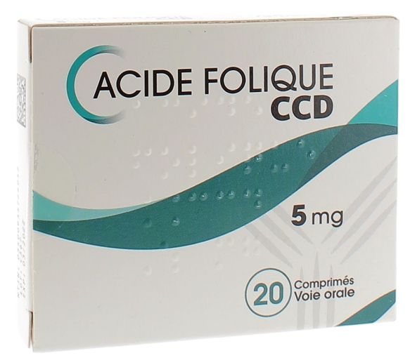 Folsäure CCD 5 mg - Packung mit 20 Tabletten