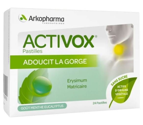 Activox Pastillen mit Eukalyptusminze Arkopharma - Packung mit 24 Pastillen