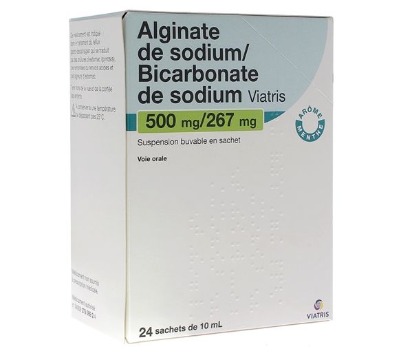 Natriumalginate / Natriumbicarbonat Mylan trinkbare Suspension in Beuteln - Schachtel mit 24 Beuteln