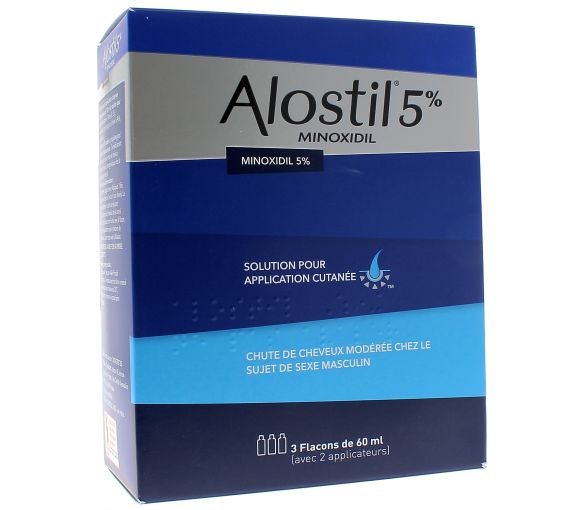 Alostil 5% Lösung zur Anwendung auf der Haut - Packung mit 3 Flaschen à 60 ml