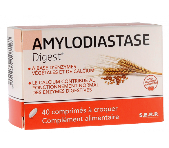 Amylodiastase Digest Geschmack Himbeere Mandarine - Packung mit 40 Kaudabletten - image 1
