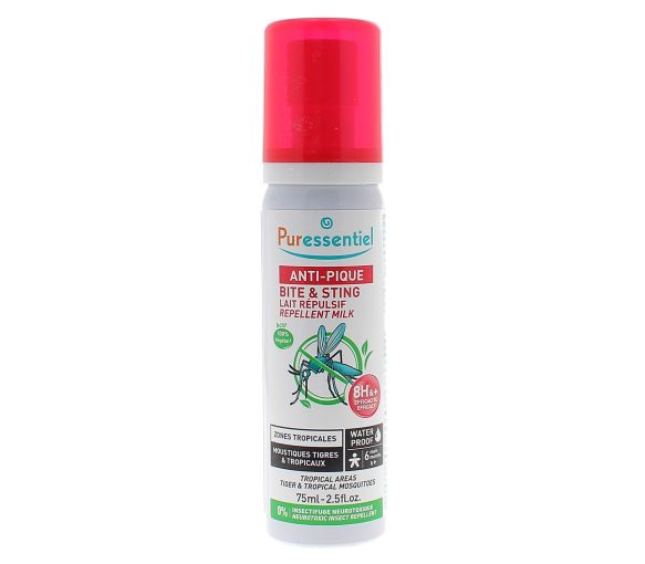 Anti-Pick Milk Insektenschutzmittel wasserdicht tropische Zonen Puressentiel - Spray mit 75 ml