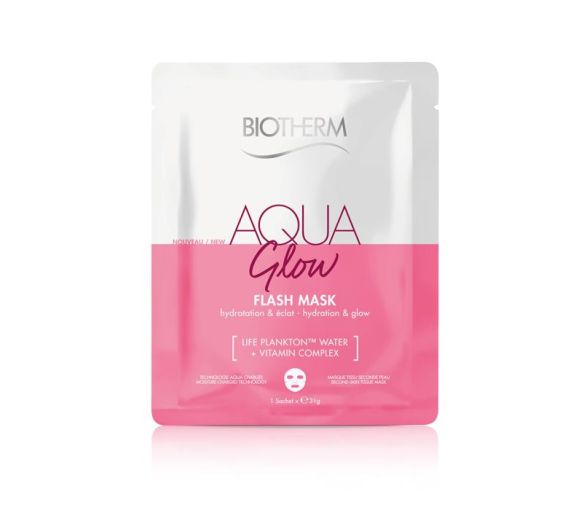 Aqua Glow Tuchmaske für Ausstrahlung und Feuchtigkeit von Biotherm - eine Maske