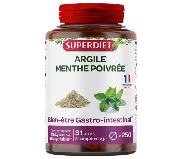 Pfefferminz-Tonerde Super Diet - Dose mit 250 Tabletten