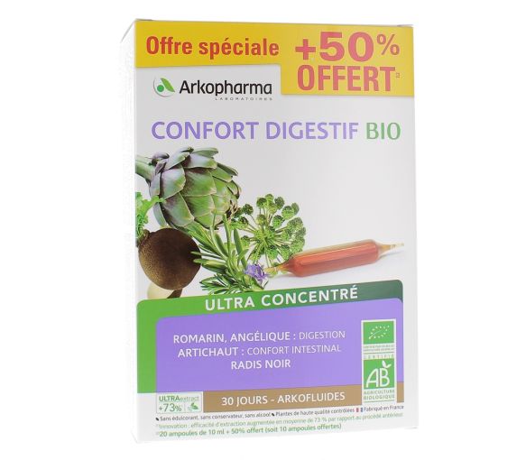 Arkofluides Confort Digestif bio Arkopharma - Packung mit 20 Ampullen + 10 gratis