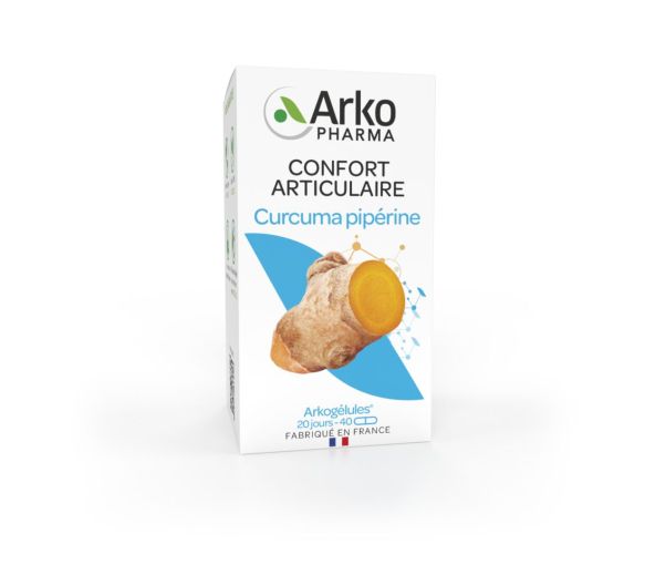 Arkogélules Kurkuma Piperin Gelenkkomfort Bio Arkopharma - Packung mit 40 Kapseln - image 1