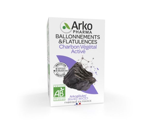 Arkogélules Aktivkohle bio Arkopharma - Packung mit 80 Kapseln - image 1