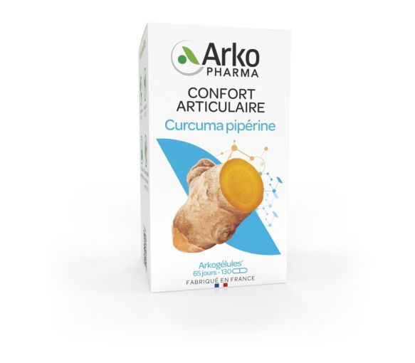 Arkogélules Kurkuma Piperin Gelenkkomfort Bio Arkopharma - Packung mit 130 Kapseln - image 1