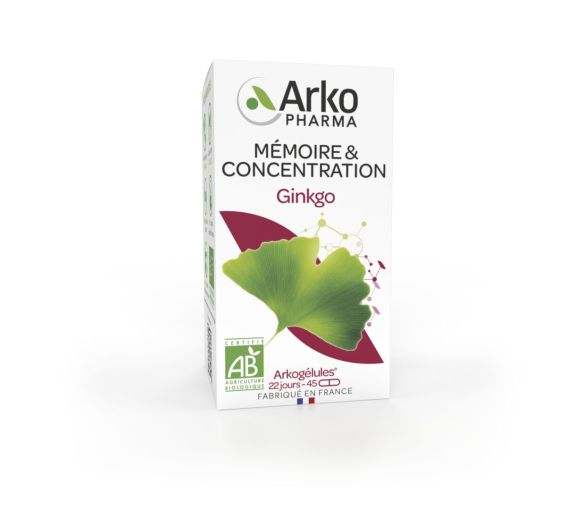 Arkogélules Ginkgo bio Arkopharma - Packung mit 45 Kapseln - image 1
