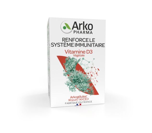 Arkogélules Vitamin D3 pflanzlich 2000 IE Arkopharma - Packung mit 90 Kapseln - image 1