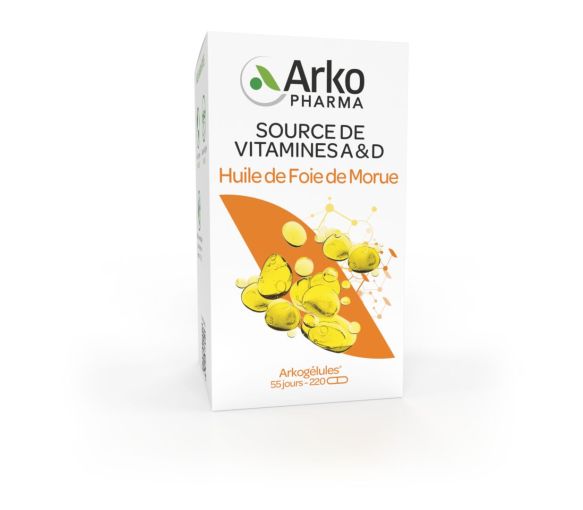 Arkogélules Lebertran Arkopharma - Packung mit 220 Kapseln - image 1