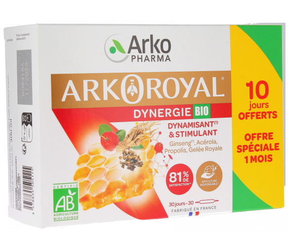 Arkoroyal Dynergie bio Arkopharma - Packung mit 30 Ampullen