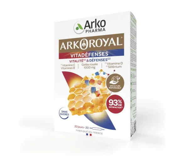 Arkoroyal vitadéfenses Vitalität und Abwehrkräfte Arkopharma - Schachtel mit 20 Ampullen zu 10 ml - image 1
