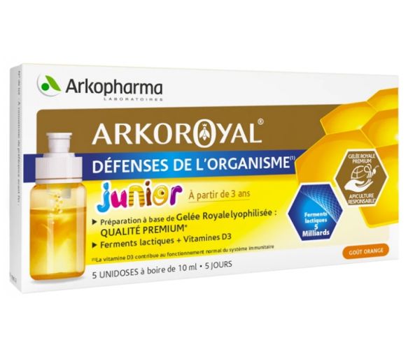 Arkoroyale Abwehrkräfte des Organismus Junior Arkopharma - Packung mit 5 Einzeldosen
