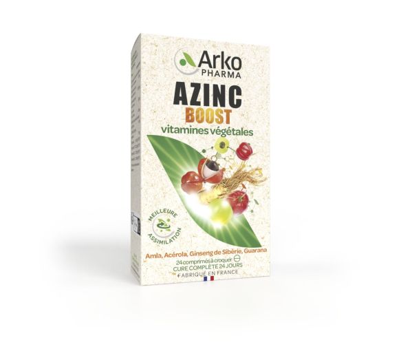 Azinc Boost pflanzliche Vitamine Arkopharma - Packung mit 24 Kaudabletten - image 1