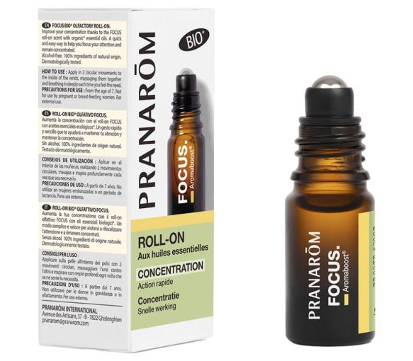 Aromaboost Fokus Konzentration Roll-on mit ätherischen Bio-Ölen von Pranarôm - Roll-on mit 5 ml