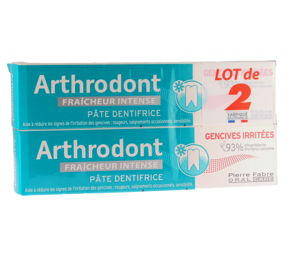Arthrodont Zahnpasta intensive Frische gereiztes Zahnfleisch Pierre Fabre - 2er Pack mit 75ml Tuben