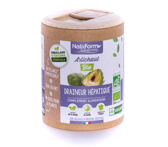 Bio-Artischocke Ecoresponsable Nat&Form - Dose von 200 Kapseln - image 1