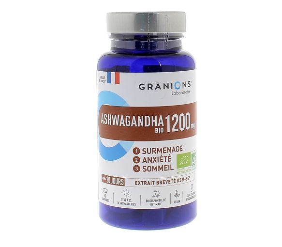 Ashwagandha 1200 mg bio Granions - Dose von 60 Tabletten - image 1