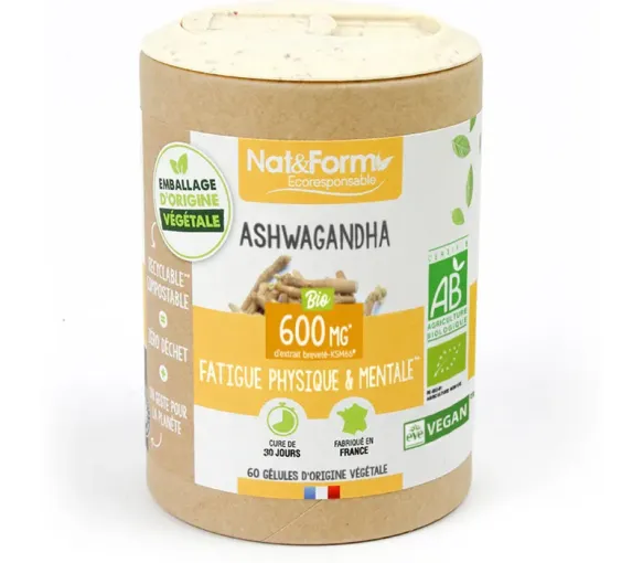 Ashwagandha Nat&Form - Packung mit 60 Kapseln
