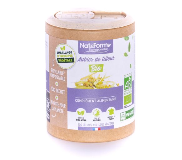 Bio-Lindenholz Ecoresponsable Nat&Form - Dose von 200 Kapseln - image 1