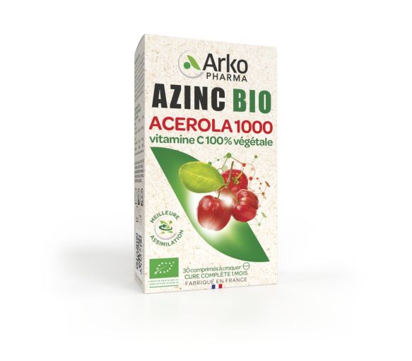 Azinc Acerola 1000 Bio zum Kauen Arkopharma - Packung mit 30 Kautabletten - image 1