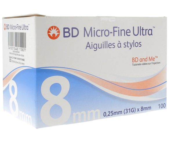 BD Mikrofeine ultradünne Nadelstifte - 100 Stück à 8 mm
