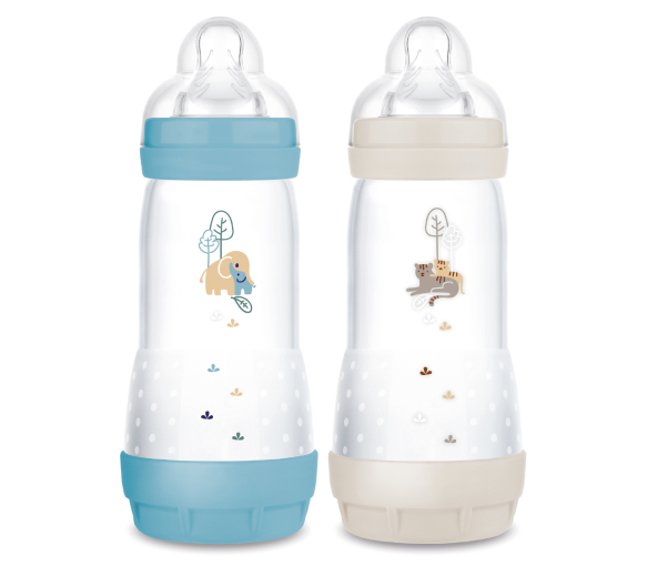 Biberon Ozean und Sand Easy Start Anti-Kolik 4+ Monate Fluss 3 Mam - 2 Biberons von 320 ml