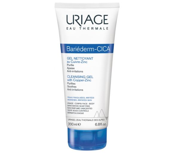 Bariéderm Cica-Gel Reinigungs-Gel mit Cu-Zn Uriage - Tube mit 200 ml - image 1
