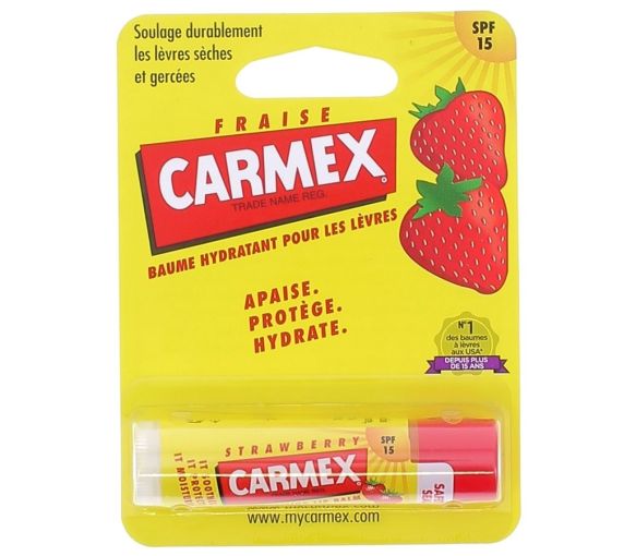 Carmex Lippenbalsam feuchtigkeitsspendend Erdbeergeschmack SPF15 - 1 Tube mit 4,25g