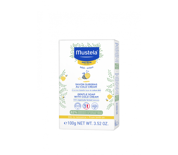 Überfettete Seife mit Cold Cream, nährend und schützend, Mustela - 100g Stück - image 1