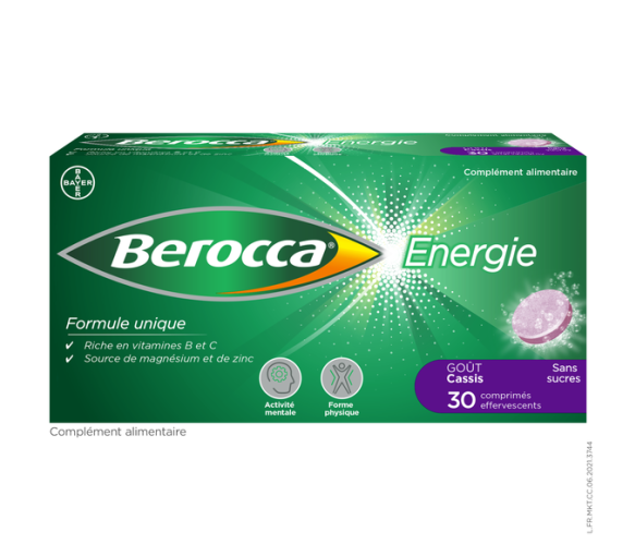 Berocca Energie Cassis Vitamin B und C, Magnesium und Zink 30 Brausetabletten - image 1