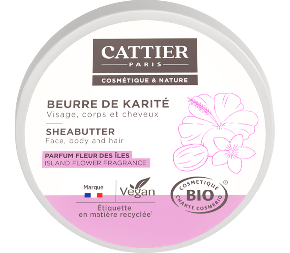 Sheabutter mit Inselblüten-Duft bio Cattier - 100 g Tiegel - image 1