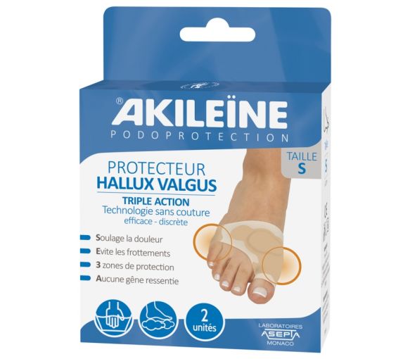 Podoprotektion Hallux Valgus Schutz dreifache Wirkung Größe S Akileïne - Packung mit 2 Einheiten - image 1