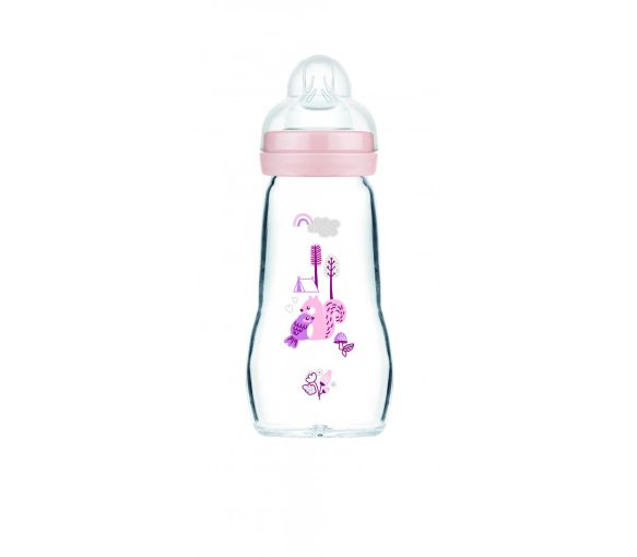 Glasflasche 0 bis 6 Monate Sauger Fluss 2 - rosa - MAM - Flasche mit 260 ml - image 1