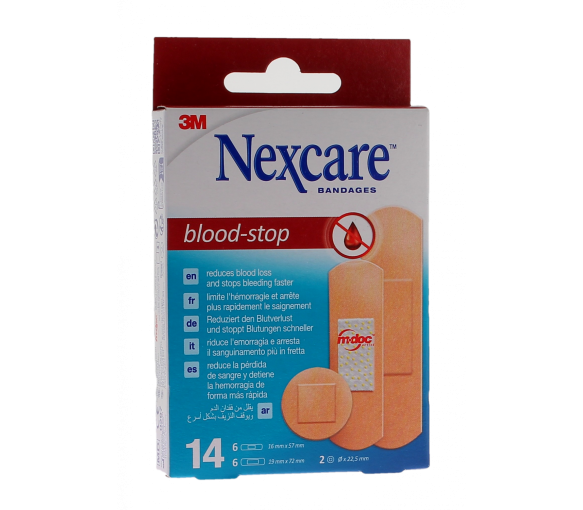 Blood-Stop Hämostatische Pflaster Nexcare - Packung mit 14 Pflastern - image 1