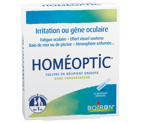 Homöopathische Augentropfen in Einzeldosisbehälter Boiron - Schachtel mit 10 Einzeldosisbehältern zu 0,4 ml