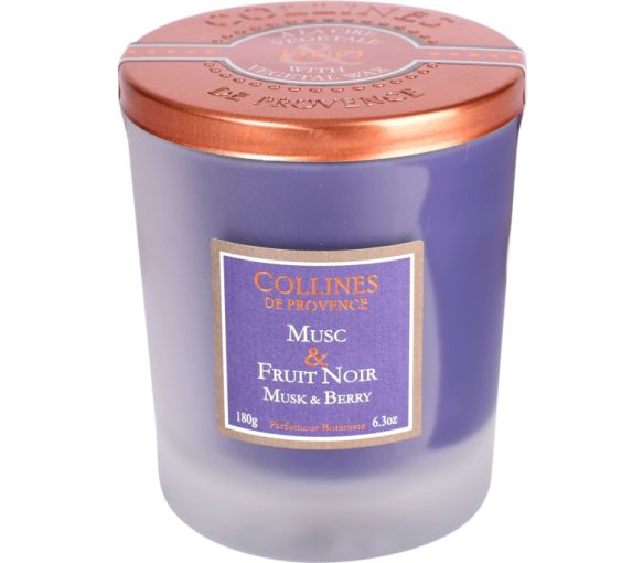 Duftkerze Moschus & Schwarze Frucht Collines de Provence - Kerze von 180g