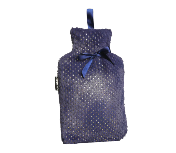 Wasserflasche mit glänzendem blauen Bezug Calindoo - Wärmflasche 2L - image 1