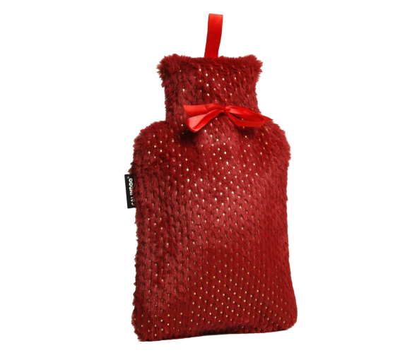 Wasserflasche mit glänzend rotem Bezug Calindoo - Wärmflasche 2L - image 1