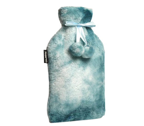 Wasserflasche mit tie&dye türkisfarbenem Bezug Calindoo - Wärmflasche mit 2L - image 1