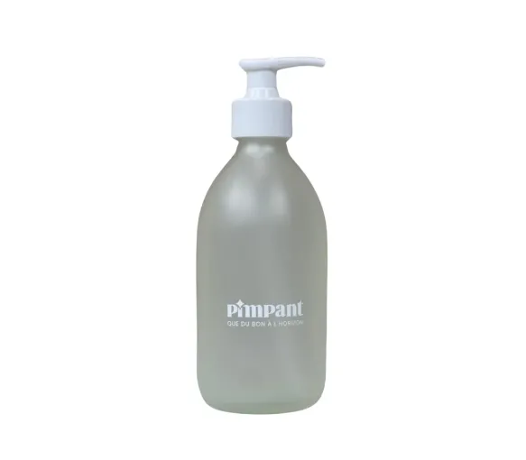 Glasflasche mit weißem Pumpkopf Pimpant - Flasche mit 300 ml