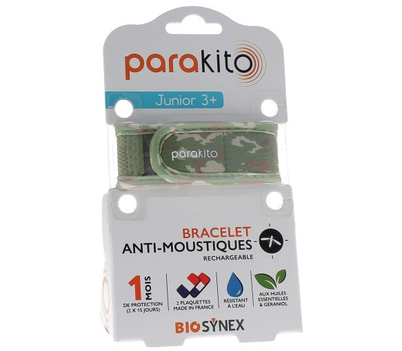 Wiederaufladbares Junior-Mückenarmband Camouflage Para Kito - 1 Armband + 2 Nachfüllungen