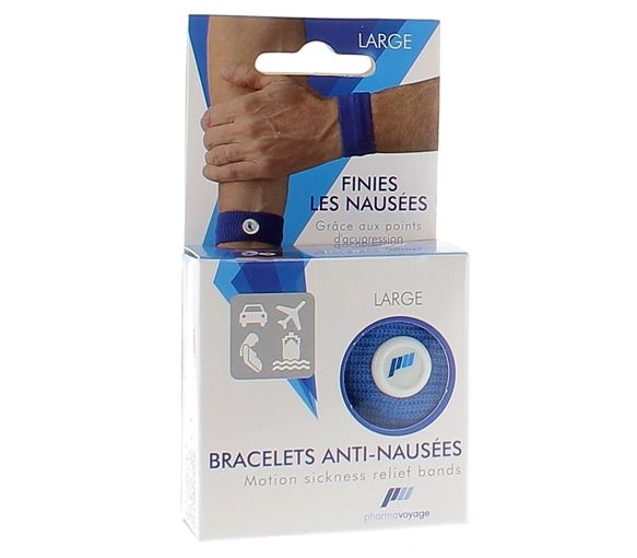 Anti-Übelkeitsarmband Erwachsene blau Größe L Pharmavoyage - ein Paar Armbänder