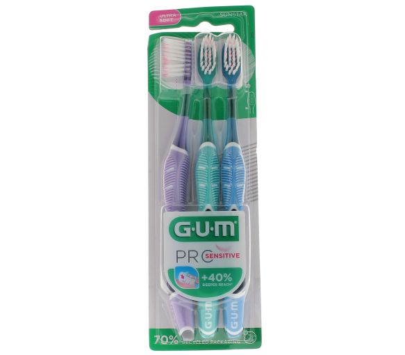 Pro Sensitive Ultra Soft GUM Zahnbürste - 3er-Pack Zahnbürsten