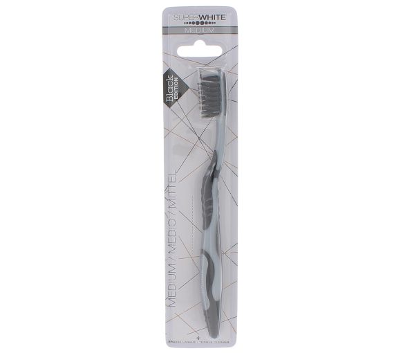 Mittelharte Zahnbürste Black Edition Superwhite - eine Zahnbürste