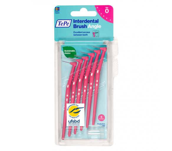 Interdentalbürsten Winkel rosa Größe 0 (0,4 mm) TePe - 6 Bürsten - image 1
