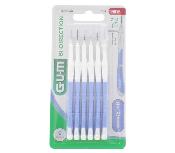 Interdentalbürste Bi-directional 0,6 mm Gum - 6 Bürsten