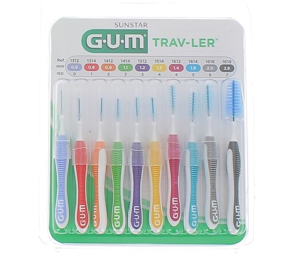 Interdentalbürsten Trav-Ler GUM - Packung mit 10 Bürsten